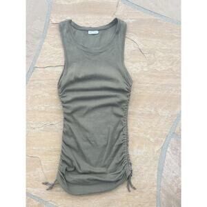 Good American Ruched Sides Tank Dress Green M